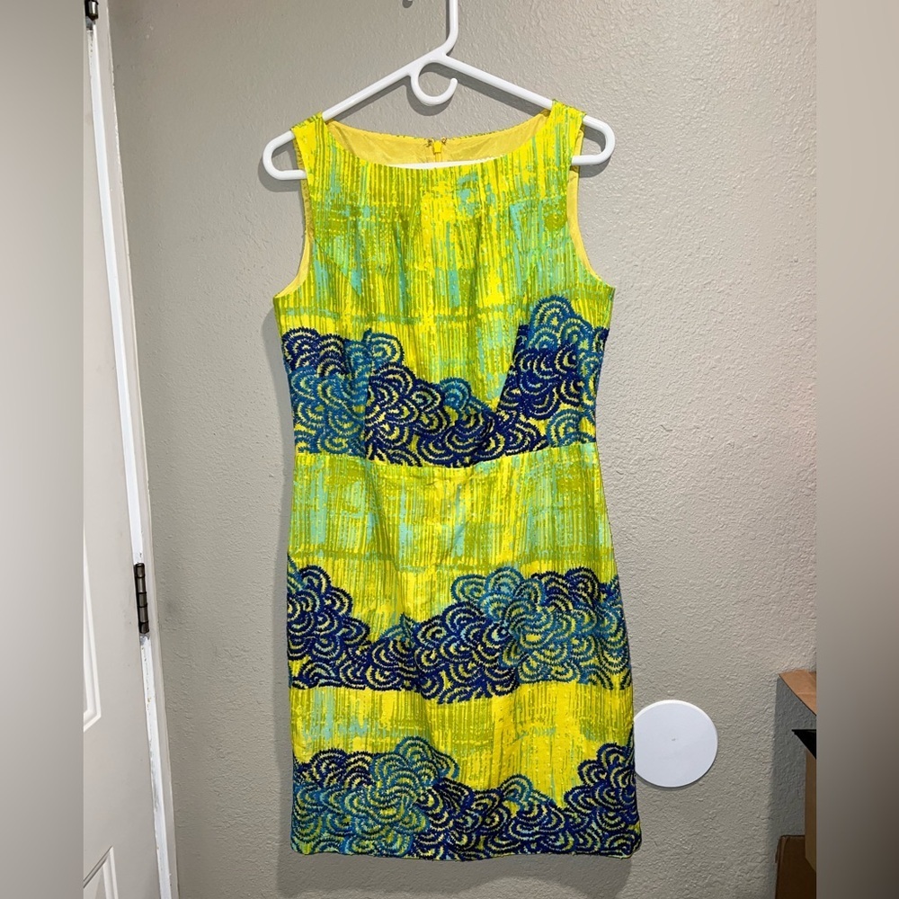 Anthropologie Tabitha Yellow Floral Dress Size 8 Petite NWT